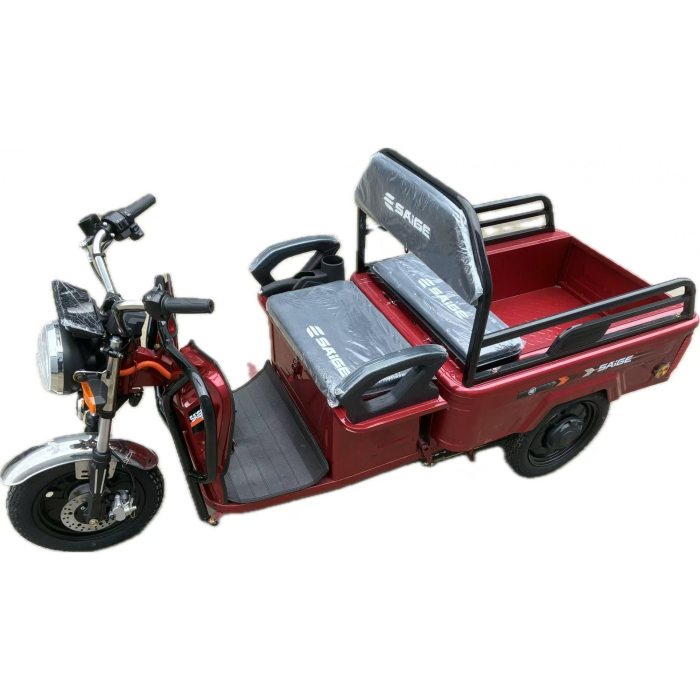 Triciclu Electric de Marfa XPB, Saige, Viteza Maxima 25 km/h, Motor 1600W, Baterie 60V/20Ah, Fara Permis, Mototricicleta Electrica de Transport, Rosu [7]