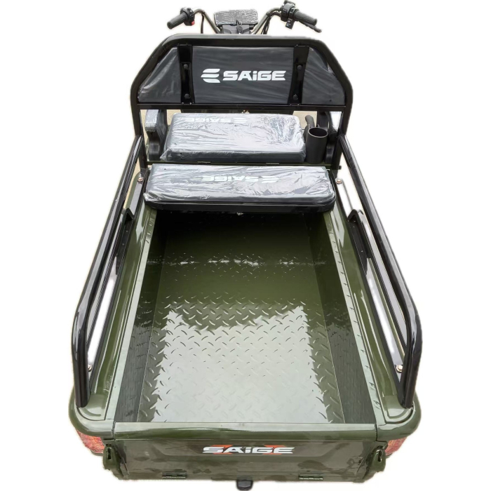Triciclu Electric de Marfa XPB, Saige, Viteza Maxima 25 km/h, Motor 1600W, Baterie 60V/20Ah, Fara Permis, Mototricicleta Electrica de Transport, Verde [8]