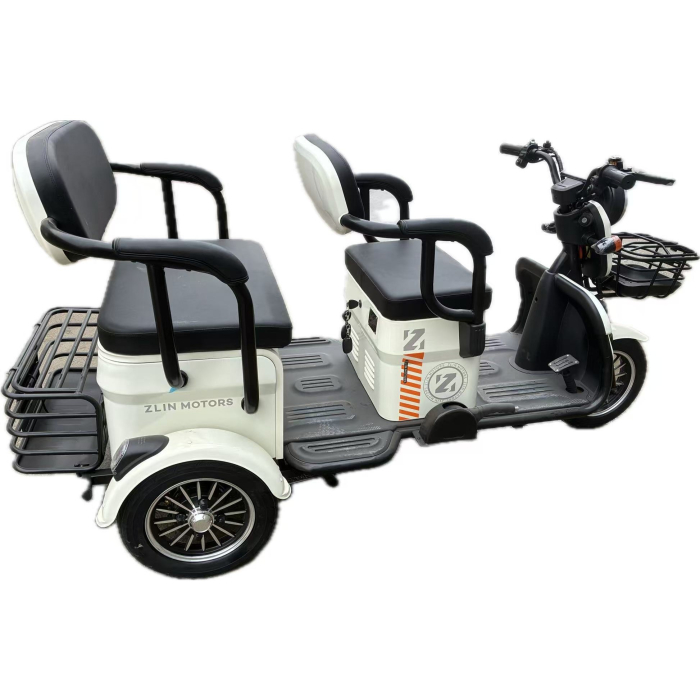 Triciclu Electric V6, Saige, Fara Permis, cu Doua Locuri, Motor 1800W, Baterie 72V24Ah, Autonomie 60km, 220x88x105 cm, Viteza Maxima 25km/h, Alb [7]