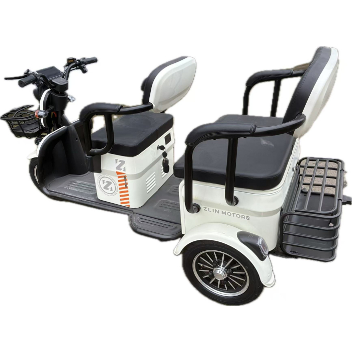 Triciclu Electric V6, Saige, Fara Permis, cu Doua Locuri, Motor 1800W, Baterie 72V24Ah, Autonomie 60km, 220x88x105 cm, Viteza Maxima 25km/h, Alb [4]