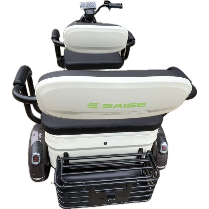 Triciclu Electric V6, Saige, Fara Permis, cu Doua Locuri, Motor 1800W, Baterie 72V24Ah, Autonomie 60km, 220x88x105 cm, Viteza Maxima 25km/h, Alb Coffee [6]