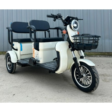 Triciclu Electric V6, Saige, Fara Permis, cu Doua Locuri, Motor 1800W, Baterie 72V24Ah, Autonomie 60km, 220x88x105 cm, Viteza Maxima 25km/h, Gri [18]