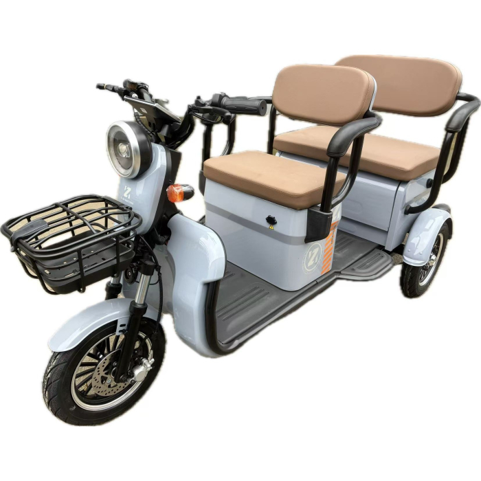 Triciclu Electric V6, Saige, Fara Permis, cu Doua Locuri, Motor 1800W, Baterie 72V24Ah, Autonomie 60km, 220x88x105 cm, Viteza Maxima 25km/h, Gri OldStyle [1]
