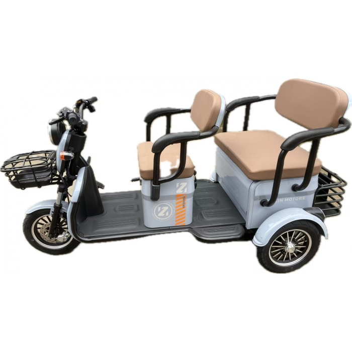 Triciclu Electric V6, Saige, Fara Permis, cu Doua Locuri, Motor 1800W, Baterie 72V24Ah, Autonomie 60km, 220x88x105 cm, Viteza Maxima 25km/h, Gri OldStyle [4]