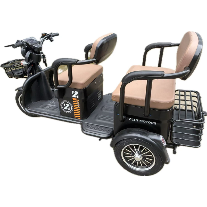 Triciclu Electric V6, Saige, Fara Permis, cu Doua Locuri, Motor 1800W, Baterie 72V24Ah, Autonomie 60km, 220x88x105 cm, Viteza Maxima 25km/h, Negru OldStyle [6]