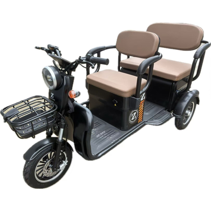 Triciclu Electric V6, Saige, Fara Permis, cu Doua Locuri, Motor 1800W, Baterie 72V24Ah, Autonomie 60km, 220x88x105 cm, Viteza Maxima 25km/h, Negru OldStyle [1]