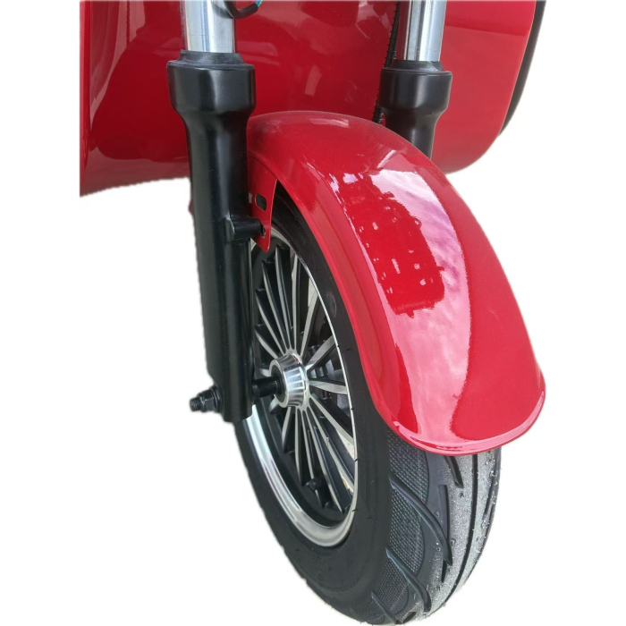 Triciclu Electric V6, Saige, Fara Permis, cu Doua Locuri, Motor 1800W, Baterie 72V24Ah, Autonomie 60km, 220x88x105 cm, Viteza Maxima 25km/h, Rosu [5]