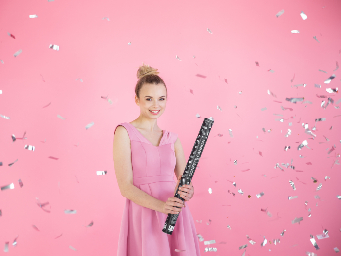 Tun de confetti, argintiu, 60cm [4]