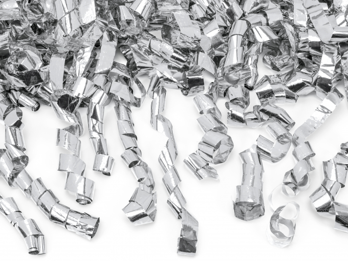 Tun de confetti cu serpentine, argintiu, 60cm [3]