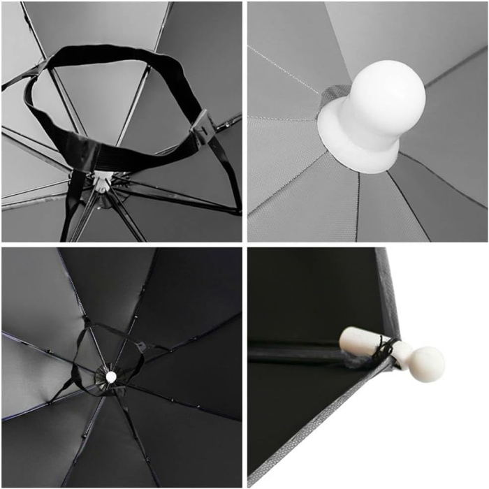 Umbrela de Cap , Diametru 69 cm, Banda Elastica de Cap, Protectie UV/Ploaie, Albastru Ceata [4]