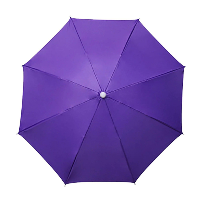 Umbrela de Cap , Diametru 69 cm, Snur Reglabil de Cap, Protectie UV/Ploaie, Mov [2]