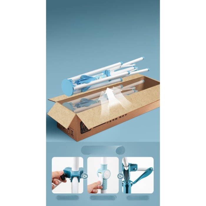 Uscator de  Rufe, Flippy, Tip Umbrela, Pliabil, Telescopic, pentru Interior-Exterior, cu Patru Tije, Picior Anti-Alunecare, Inaltime Ajustabila, 108 pana la 165 cm, Alb [5]