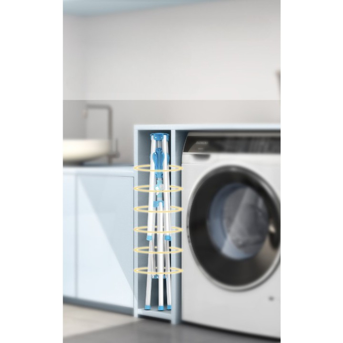 Uscator de  Rufe, Flippy, Tip Umbrela, Pliabil, Telescopic, pentru Interior-Exterior, cu Patru Tije, Picior Anti-Alunecare, Inaltime Ajustabila, 108 pana la 165 cm, Alb [6]