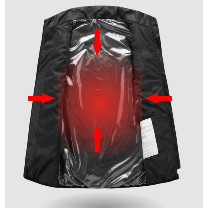 Vesta Inteligenta Incalzita, Flippy, Unisex, 2 Zone de Incalzire, Umplutura Bumbac, 3 Trepte de Temperatura, Incarcare USB, Negru, 58 - 65 kg, Marime XL [7]