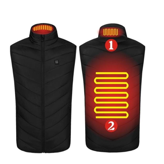 Vesta Inteligenta Incalzita, Flippy, Unisex, 2 Zone de Incalzire, Umplutura Bumbac, 3 Trepte de Temperatura, Incarcare USB, Negru, 65 - 75 kg, Marime XXL [4]