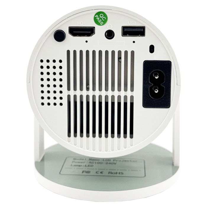 Video Proiector Portabil cilindric HY300PRO, Flippy, Inteligent, Full HD 1080 x 1280, Wireless, Compatibil cu Android/iOS, 17 x 10 x 9 cm, Alb [4]