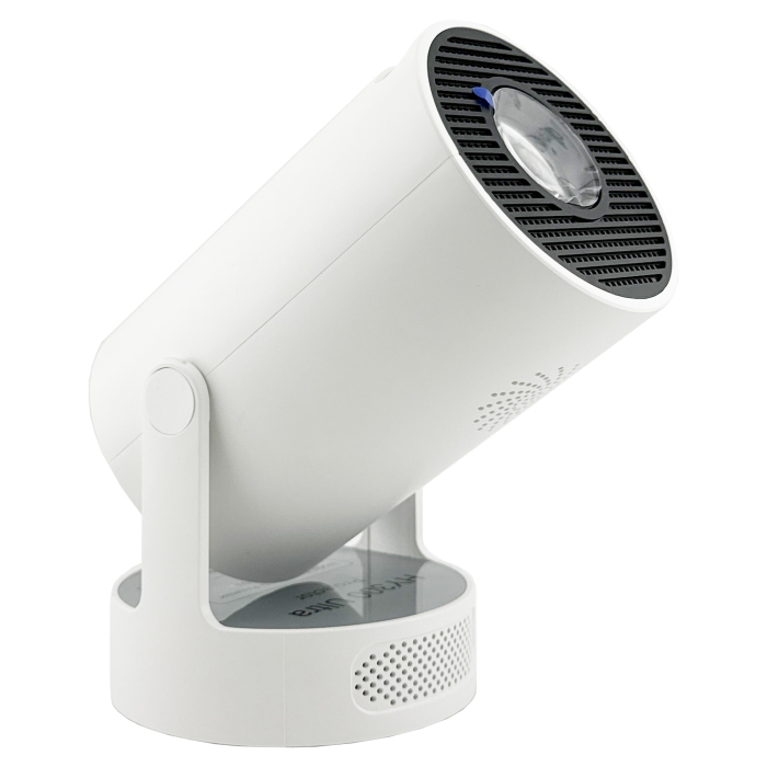 Video Proiector Portabil cilindric HY300ULTRA, Flippy, Inteligent, ULTRA HD 4K 1920 x 1080, Wireless, Compatibil cu Android/iOS, DC, 17 x 11 x 9.5 cm, Alb [3]
