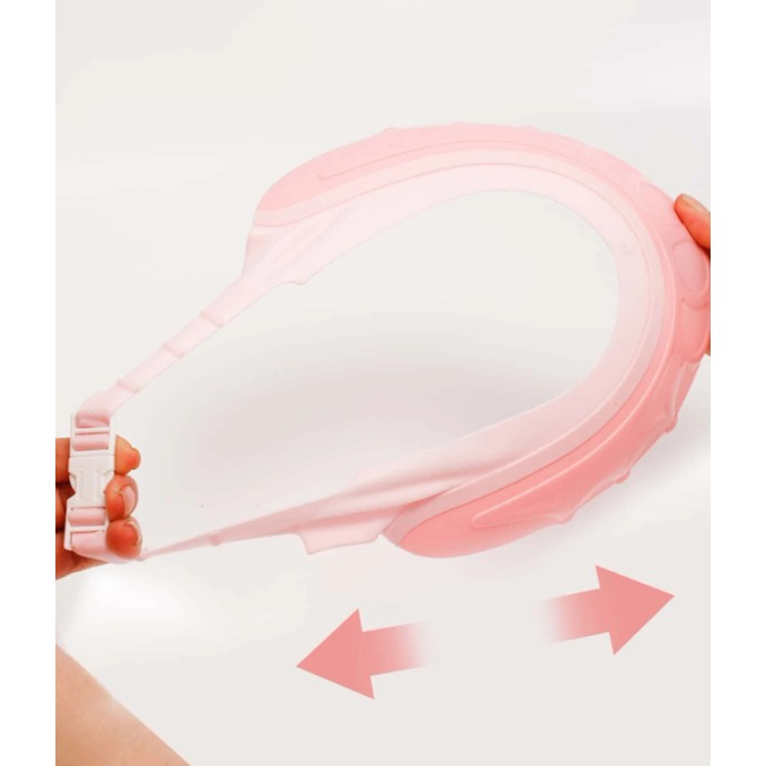 Viziera de Protectie Baie Pentru Copii, Fippy, Model Coronita, Dimensiune ajustabila, Durabil, Usor de curatat, Impotriva Samponului, pentru Ochi si Urechi, TPE+PP, 24x22 cm, Roz [5]