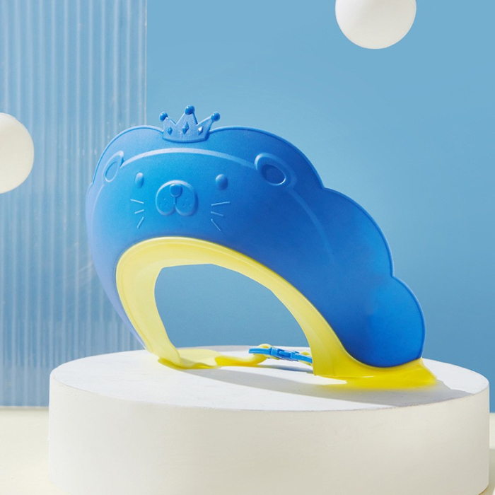 Viziera de Protectie Baie Pentru Copii, Fippy, Model Coronita Leu, Dimensiune ajustabila, Durabil, Usor de curatat, Impotriva Samponului, pentru Ochi si Urechi, TPE+PP, 21x20.5 cm, Albastru [2]