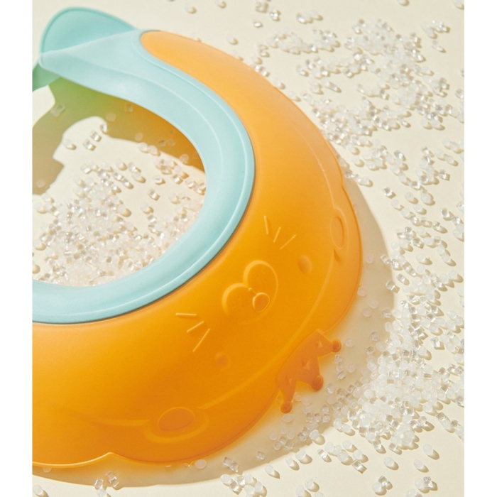 Viziera de Protectie Baie Pentru Copii, Fippy, Model Coronita Leu, Dimensiune ajustabila, Durabil, Usor de curatat, Impotriva Samponului, pentru Ochi si Urechi, TPE+PP, 21x20.5 cm, Portocaliu [8]