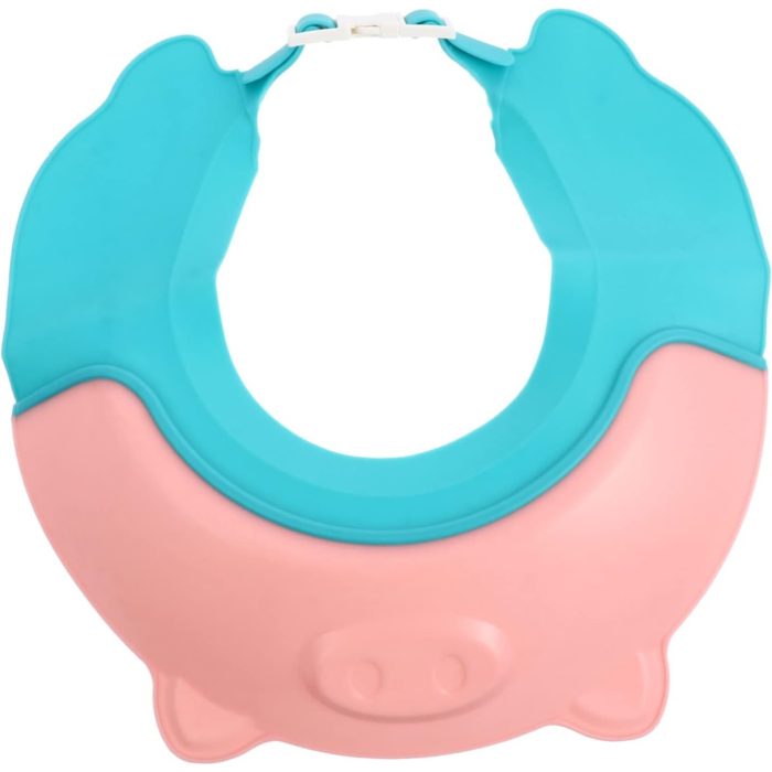 Viziera de Protectie Baie Pentru Copii, Fippy, Model Purcelus, Dimensiune ajustabila, Durabil, Usor de curatat, Impotriva Samponului, pentru Ochi si Urechi, TPE+PP, 23x23 cm, Roz [14]