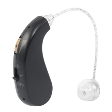 Sanatate si confort - Aparat auditiv retroauricular BTE Reincarcabil, Flippy, Set 2 bucati Stinga Dreapta, Standard European, Aparat auditiv Cu incarcator, Aparat pentru Auz, 12 x 8.5 x 4 cm, 89 g, Negru