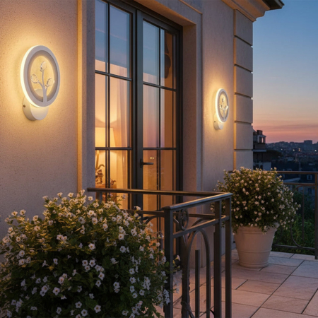 Iluminat - Aplica LED DAISY, 14W, Lumina Rece/Calda/Neutra, Alb cu Cristal