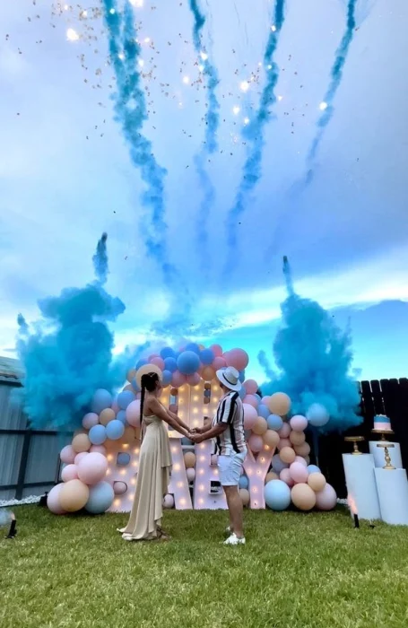 Artificii de zi albastre Gender Reveal [2]