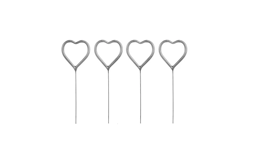 Petrecere Craciun - Artificii sparklers de mana inima - stelute de brad 24*8 cm - set 5 buc