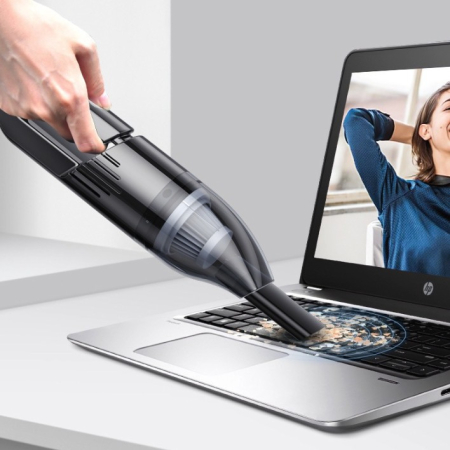 Aspirator Auto cu Incarcare Wireless, Flippy, Aspirator Vacuum pentru Masina Casa, cu dubla utilizare, Putere 120W, 30 x 7.5 x 7.5 cm, Negru [7]