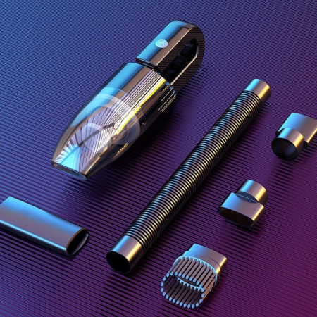 Aspirator Auto cu Incarcare Wireless, Flippy, Aspirator Vacuum pentru Masina Casa, cu dubla utilizare, Putere 120W, 30 x 7.5 x 7.5 cm, Negru [1]