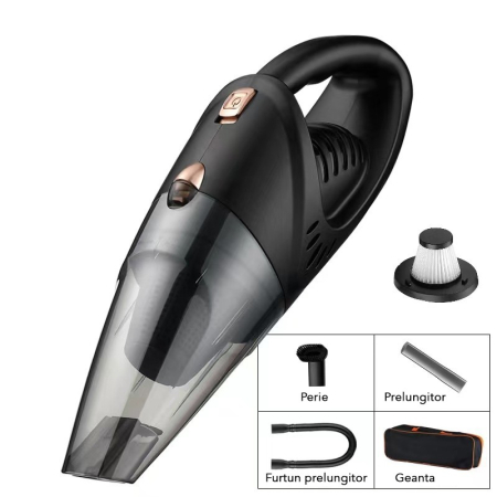 Aspirator Auto, Flippy, pentru interiorul Automobilului, putere Turbo, alimentare DC 12 V, 42 x 14 cm, Negru [1]