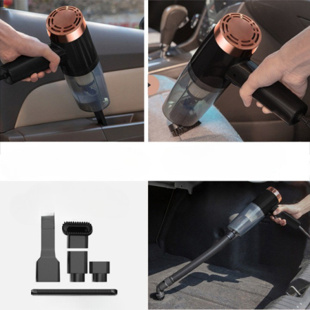 Aspirator Portabil Auto, Flippy, pentru Casa si Masina, Cablu Auto, Tub Prelungitor, 4 Capete de Aspirare, 20x16x19cm, Negru [3]