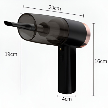 Aspirator Portabil Auto, Flippy, pentru Casa si Masina, Cablu Auto, Tub Prelungitor, 4 Capete de Aspirare, 20x16x19cm, Negru [6]