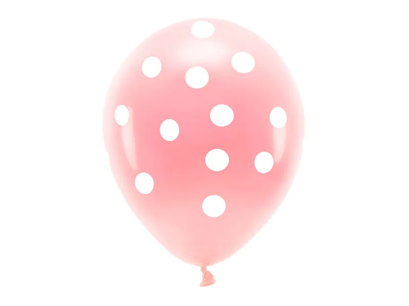 Cutii Pentru Baloane - Baloane Eco 33 cm Pastel, Buline, Roz Deschis