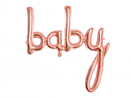 Baloane litera - Balon folie Baby, rose gold, 73.5x75.5cm (1 buc.)