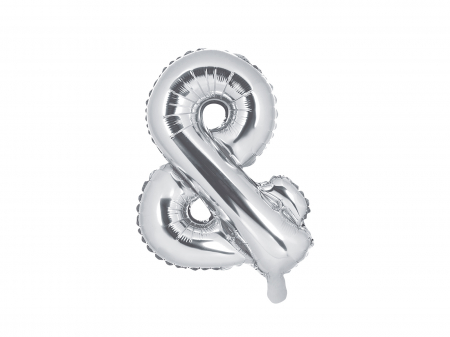 Baloane litera - Balon folie &, 35cm, argintiu (1 buc.)