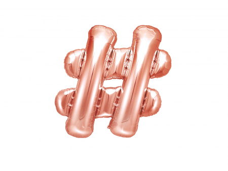 BALOANE - Balon folie #, 35cm, rose gold (1 buc.)