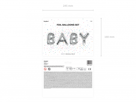 Balon folie Baby, 262x86cm, argintiu (1 buc.) [1]