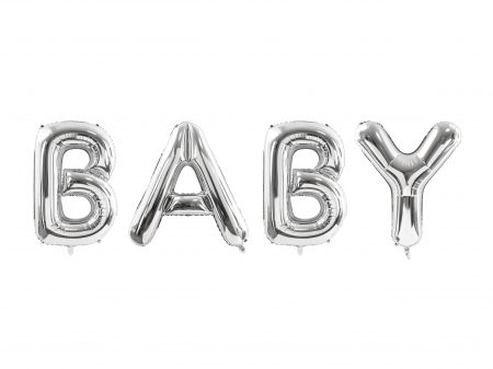 Baloane litera - Balon folie Baby, 262x86cm, argintiu (1 buc.)