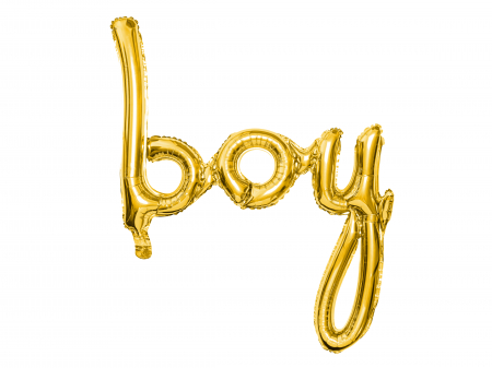 Baloane litera - Balon folie Boy, auriu, 63.5x74cm (1 buc.)