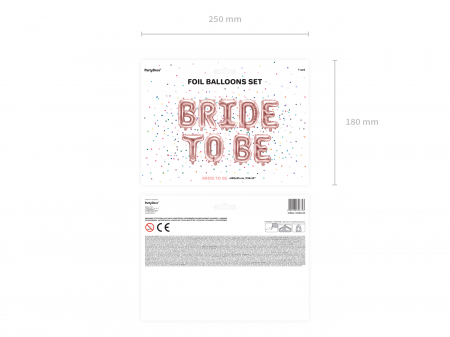 Balon folie Bride to be, 340x35cm, rose gold (1 buc.) [2]