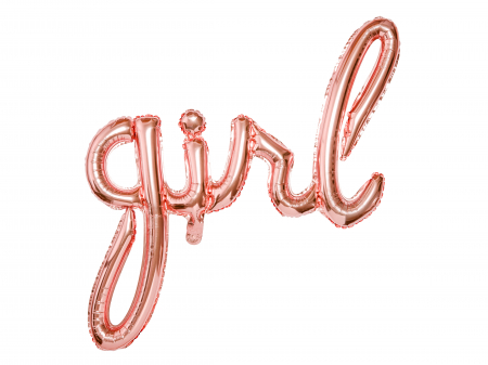 Baloane litera - Balon folie Girl, rose gold, 77x70cm (1 buc.)