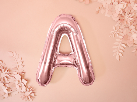 Balon folie Litera ''A'', 35cm, rose gold (1 buc.) [1]