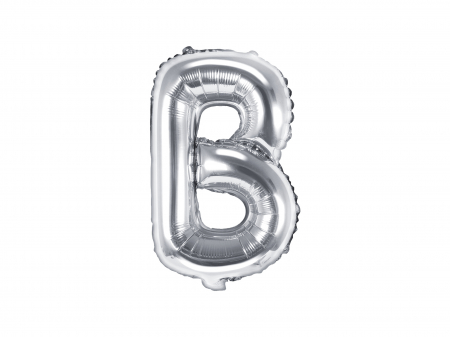 Baloane litera - Balon folie Litera ''B'', 35cm, argintiu (1 buc.)