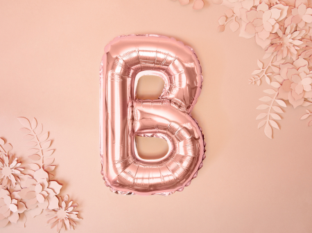Balon folie Litera ''B'', 35cm, rose gold (1 buc.) [1]