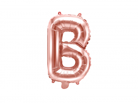 BALOANE - Balon folie Litera ''B'', 35cm, rose gold (1 buc.)