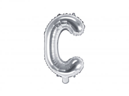 Baloane litera - Balon folie Litera ''C'', 35cm, argintiu (1 buc.)