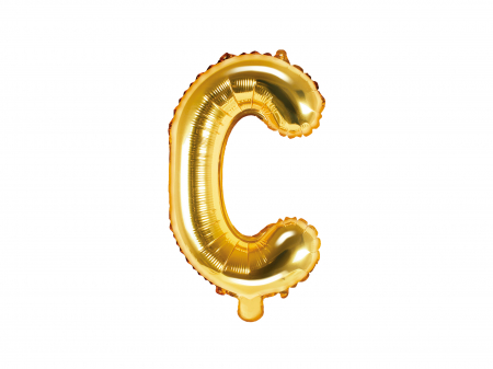 BALOANE - Balon folie Litera ''C'', 35cm, auriu (1 buc.)