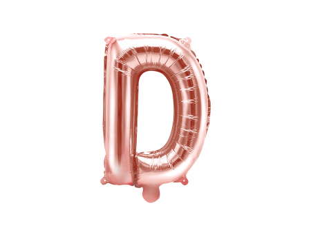 BALOANE - Balon folie Litera ''D'', 35cm, rose gold (1 buc.)